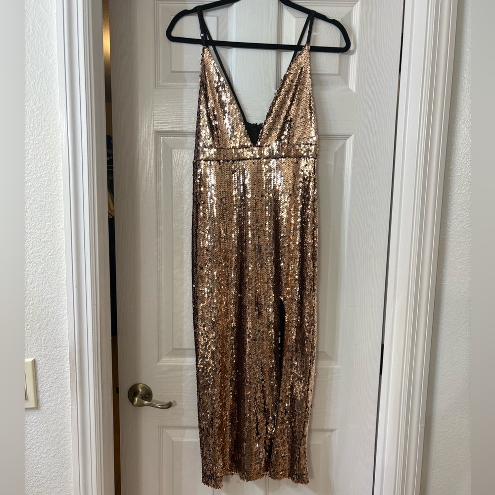 Lulu's Bronze Sequin Dress